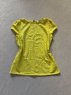 Ann Taylor Loft chartreuse 
lace blouse.